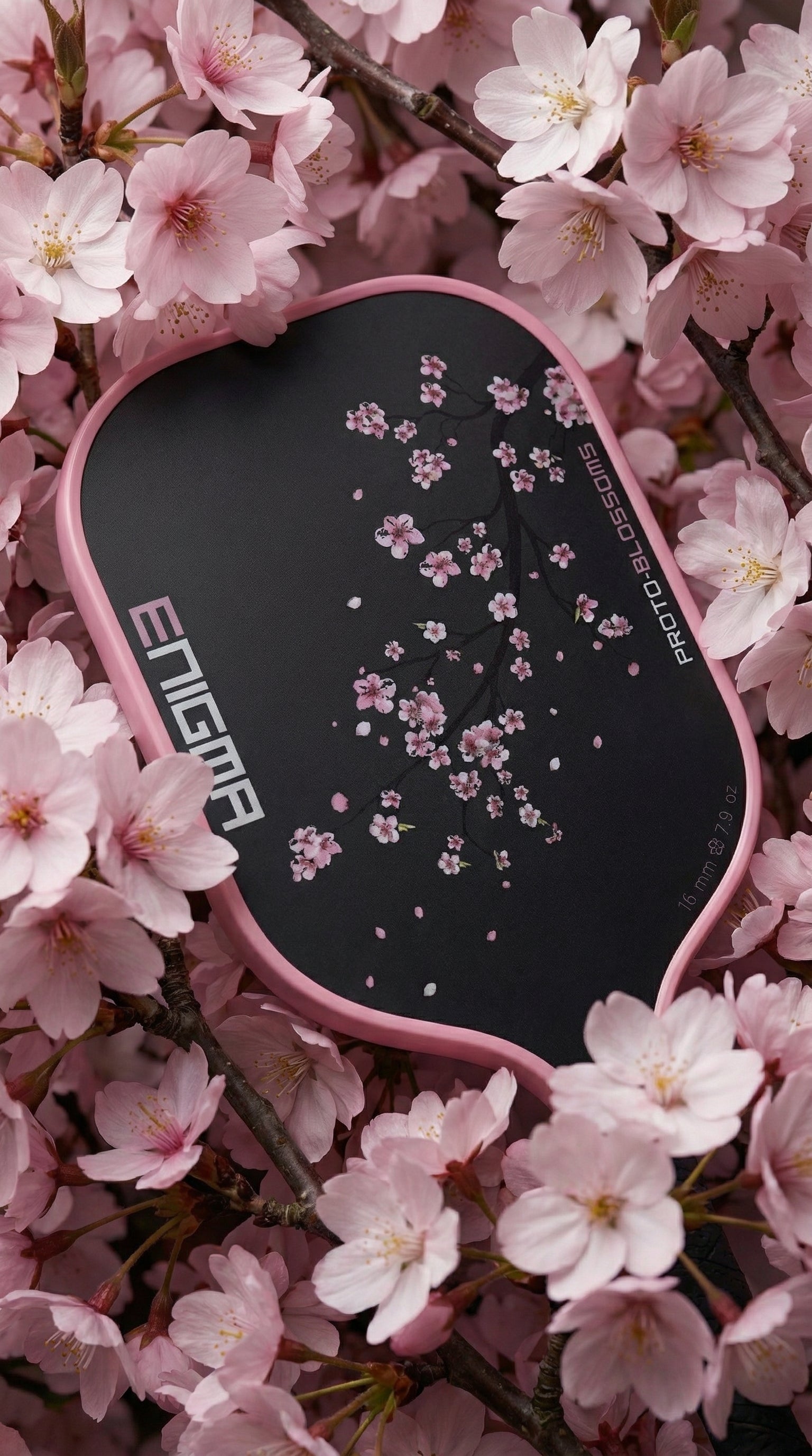 Proto-Blossom Raw Carbon Fiber Pickleball Paddle – Cherry Blossom